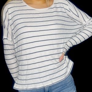 Aerie waffle striped long sleeve shirt